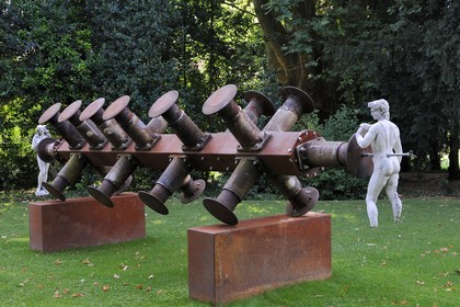 Switzerland, Basel, Tinguely Museum, sculpture in the Loneliness Park