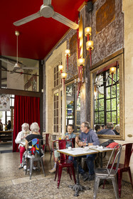 France, Vaucluse, Avignon, Utopia art-house cinema cafe restaurant