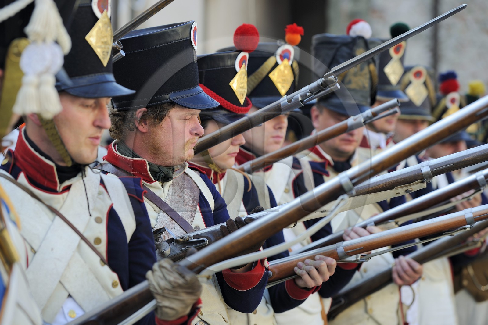 Italie, Ligurie, Sarzana, Napoleon Festival, soldats français de la Grande Armée