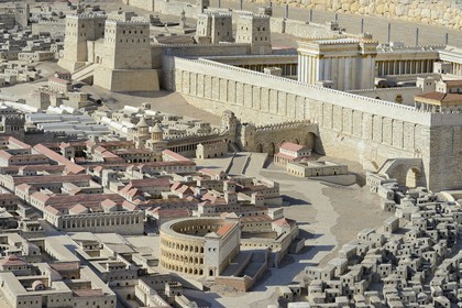 Israel, Jerusalem, Guivat Ram quarter, Israel Museum, model of Jerusalem in the Second Temple Period built by Herod the Great, replica of Herod's Temple