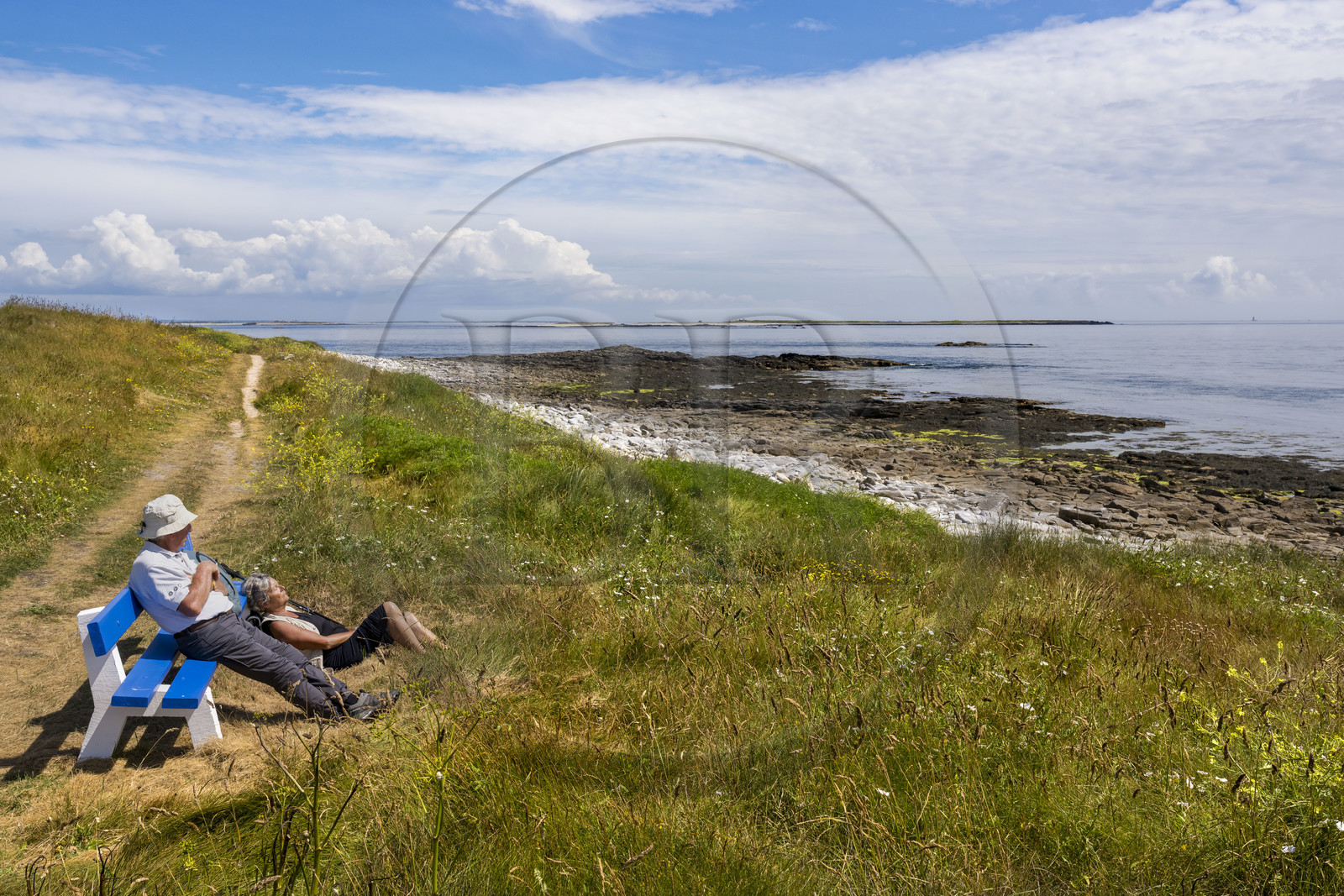 France, Finistère (29), Mer d'Iroise, Ile de Molène, site archéologique de Beg ar Loued abritant les vestiges d'une maison construite 2000 an avant notre ère