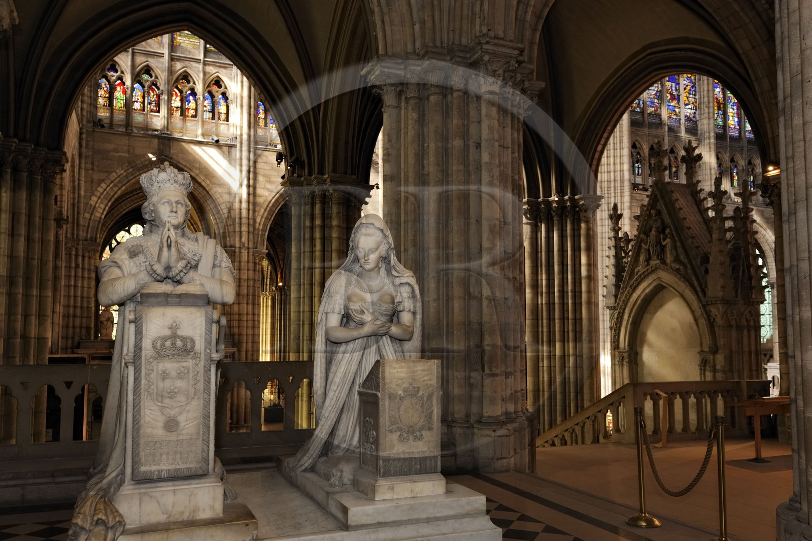 France, Seine-Saint-Denis (93), Saint-Denis, la basilique de Saint-Denis, orants de Louis XVI et de Marie-Antoinette