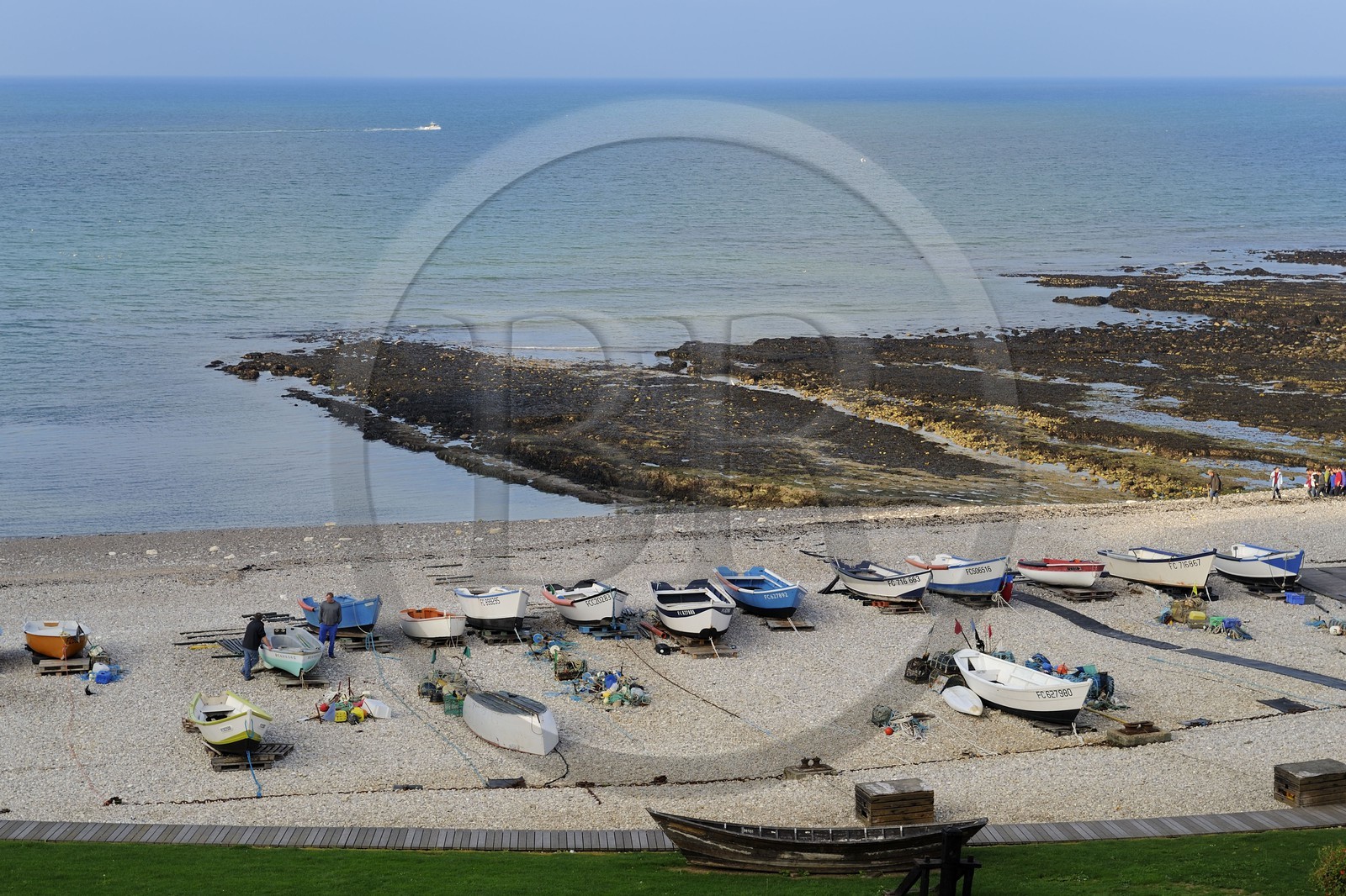 France, Seine-Maritime (76), Côte d'Albâtre, Yport, port d'echouage sur la plage