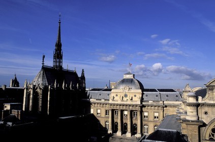 France, Paris (75), île de la Cité, le Palais de justice et la Sainte chapelle
