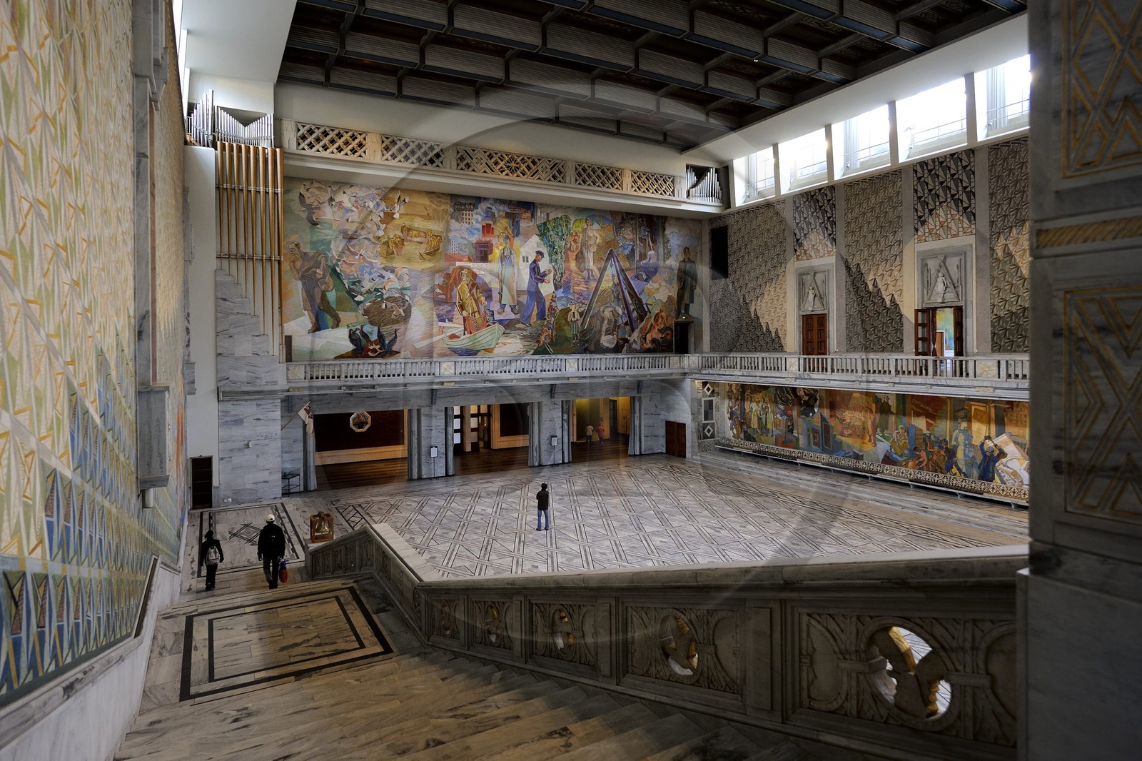 Norvège, Oslo, l'hôtel de Ville (Radhuset), salle de l'Hôtel de ville d'Oslo où est remis chaque année le Prix Nobel de la Paix