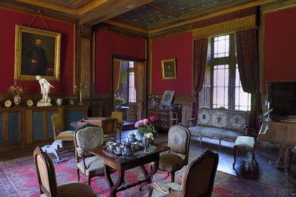France, Dordogne, Ribagnac, Bridoire castle, the living room