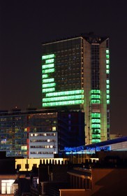 France, Nord, Lille, Euralille by de architect Jean Nouvel, Kurt Hentschlager lightings