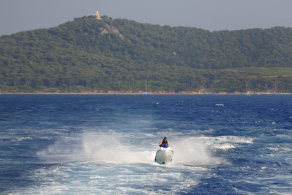 France, Var, Iles d'Hyeres, National Park of Port Cros, ile de Porquerolles, personal water craft