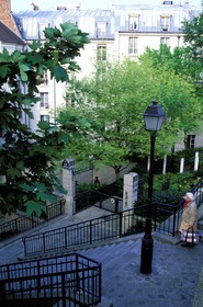 France, Paris (75), escaliers de Montmartre rue de la Bonne