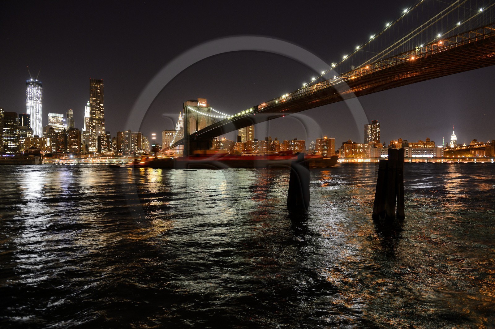 Etats-Unis, New York, Manhattan, le Pont de Brooklyn et le sud de Manhattan