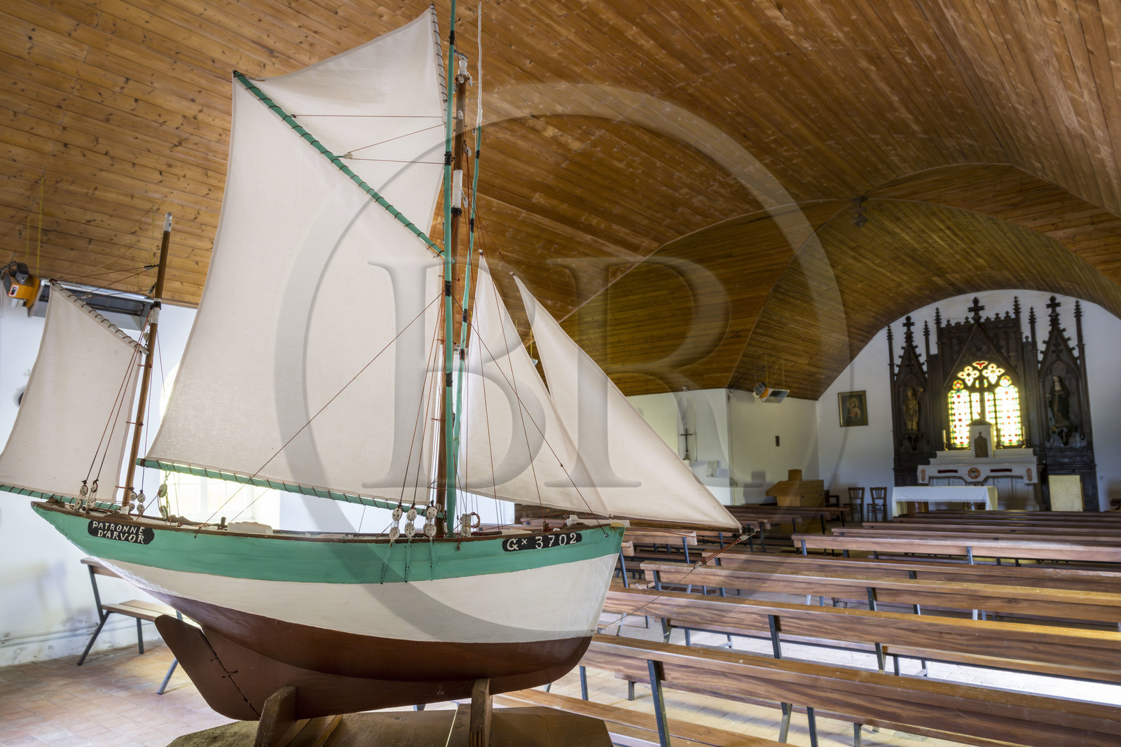 France, Morbihan (56), Ile de Groix, ex-voto dans la chapelle Saint-Léonard à Quelhuit