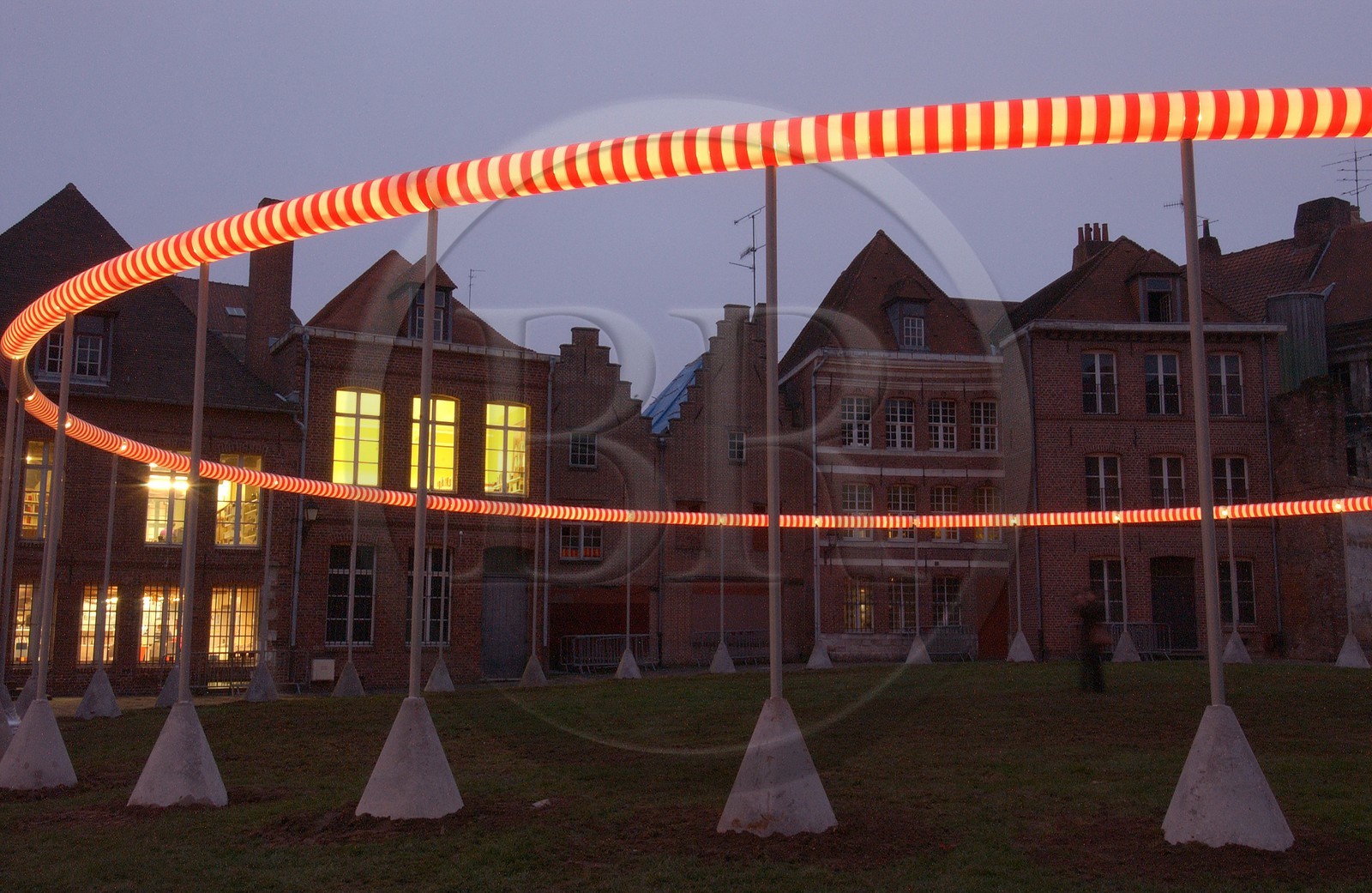France, Nord, Lille 2004, Comtesse Islet, Daniel Buren's luminous circle