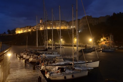 France, Haute Corse, Bastia, the harbour overlooked by the palace of the Genoese governors