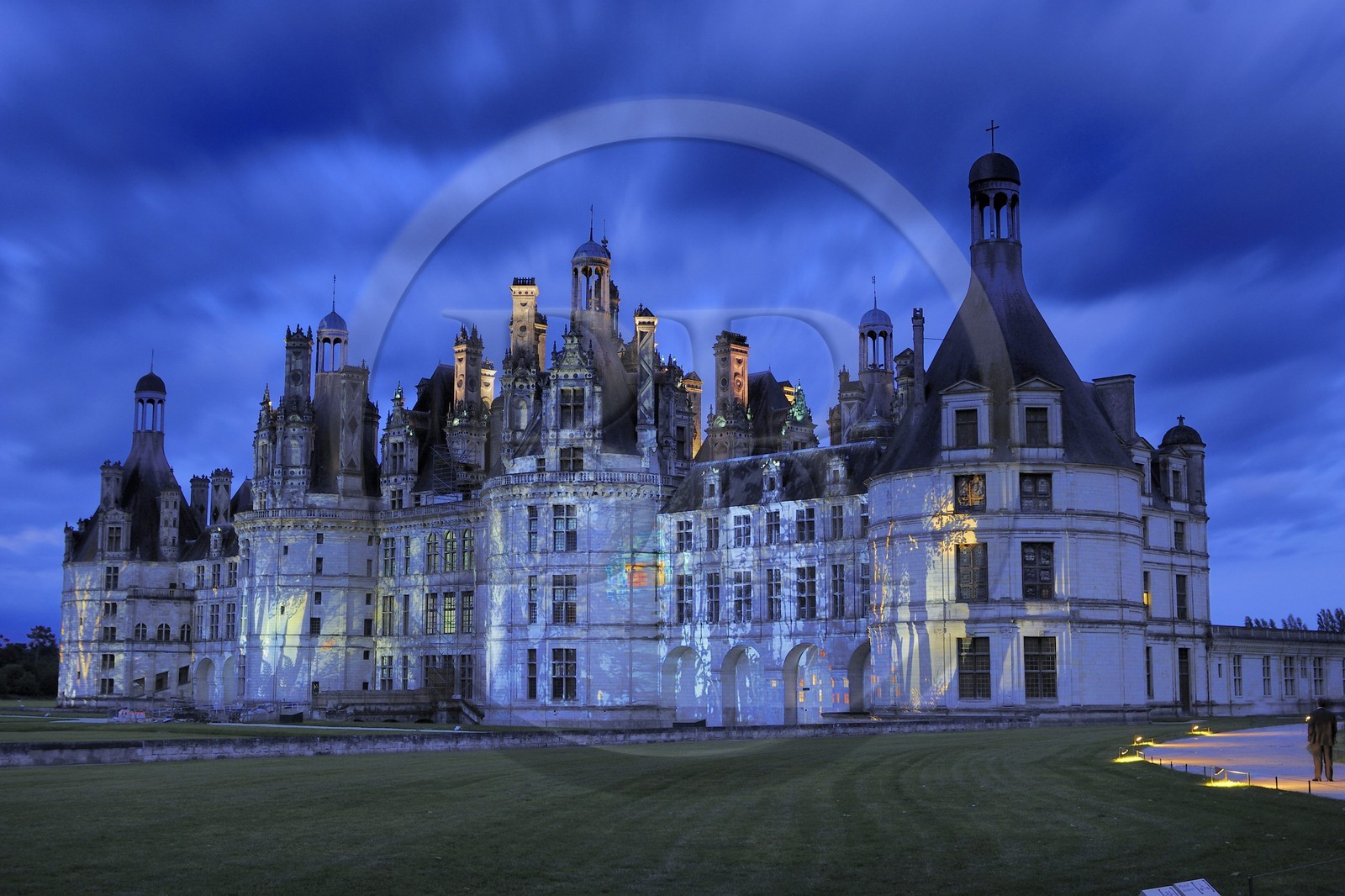 France, Loir et Cher, Loire Valley listed as World Heritage by UNESCO, Chateau de Chambord by night, son et lumiere
