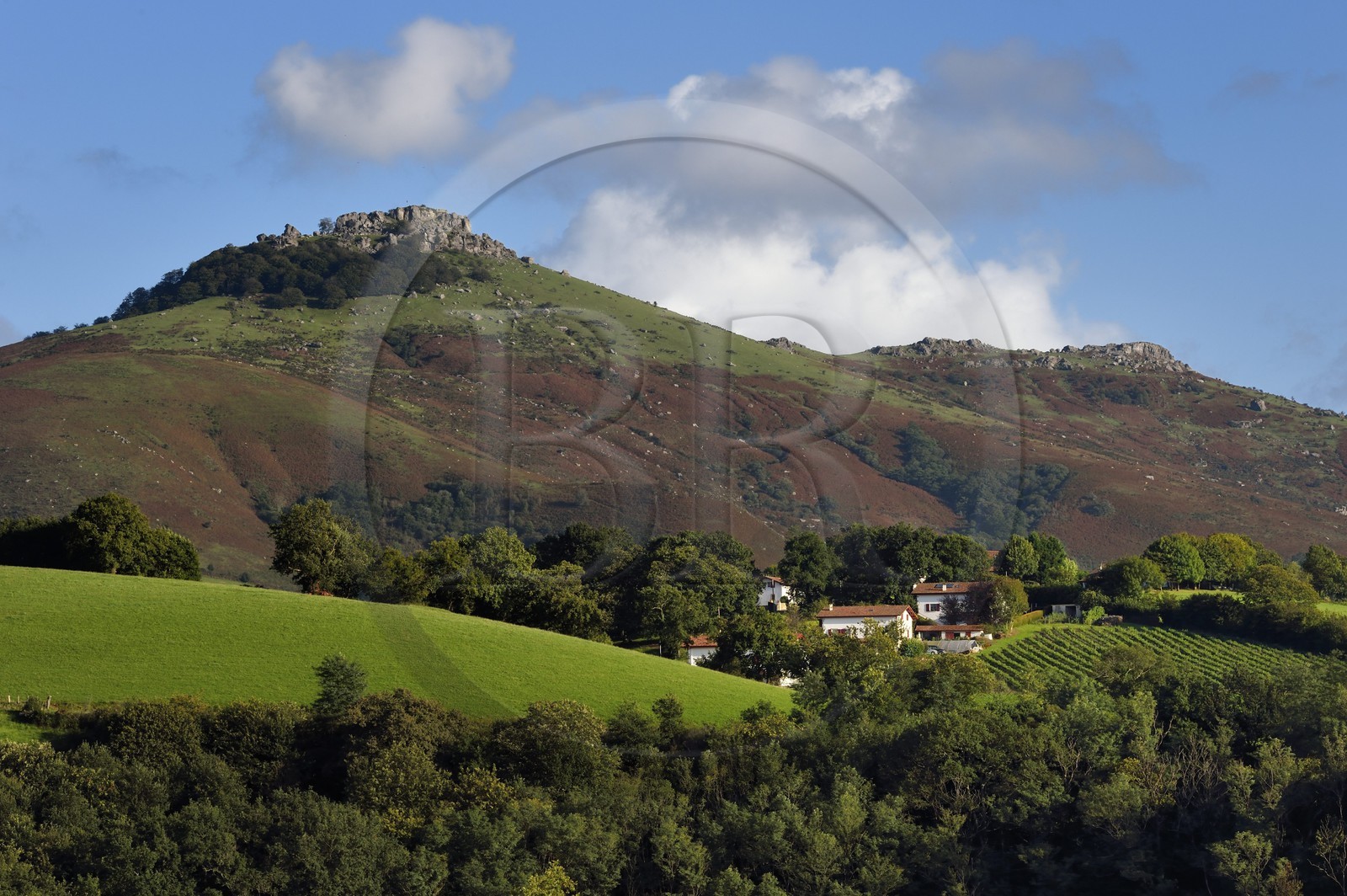 France, Pyrenees Atlantiques, Basque Country, Espelette, hamlet at the foot of Mont Mondarrain
