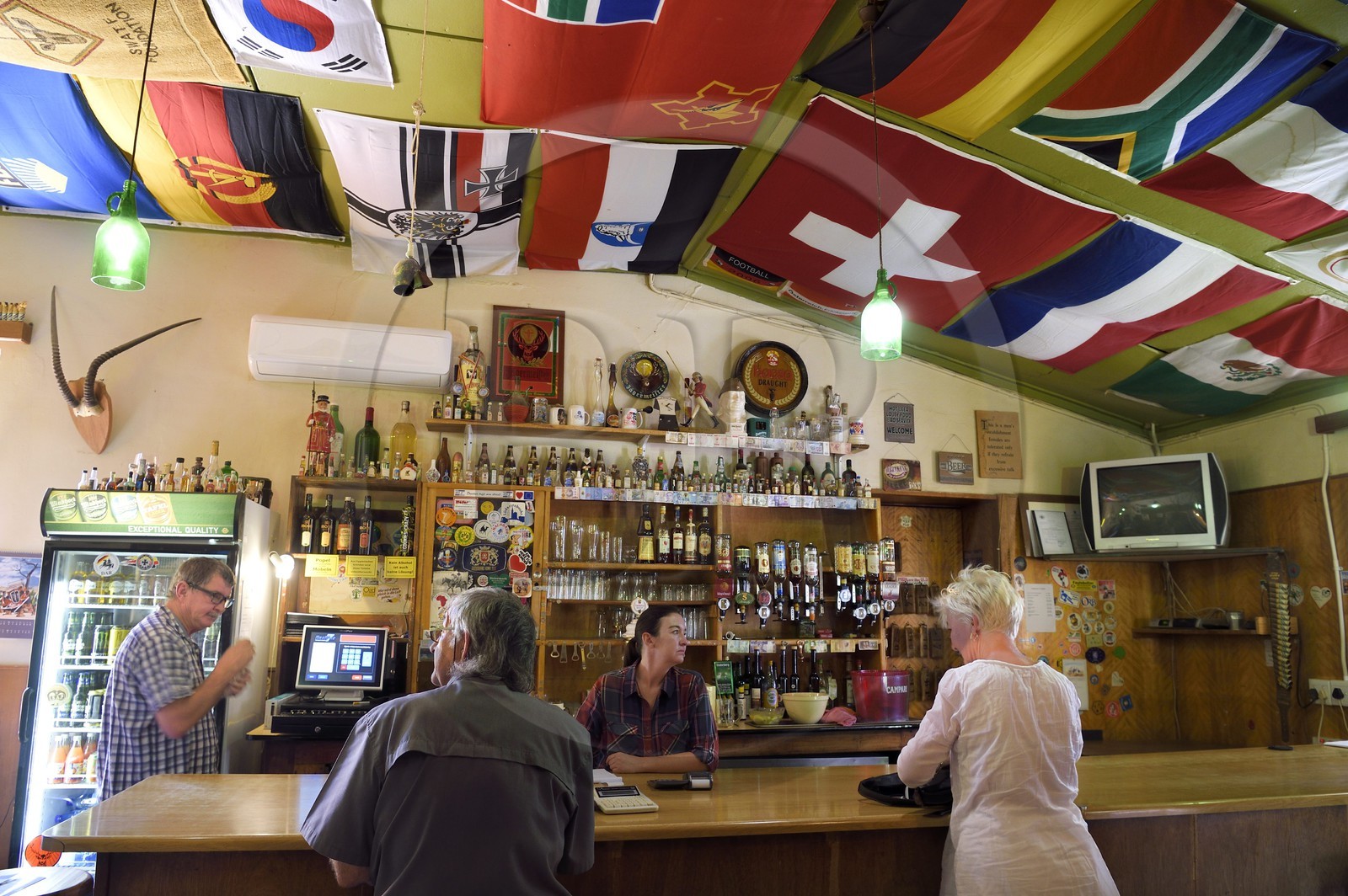 Namibie, région de Hardap, Maltahohe, bar du restaurant Maltahohe