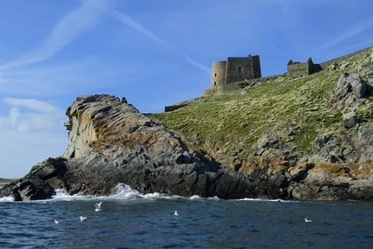 France, Côtes-d'Armor (22), Perros-Guirec, archipel et réserve ornithologique de Sept-Iles, Ile aux Moines, ancien fort