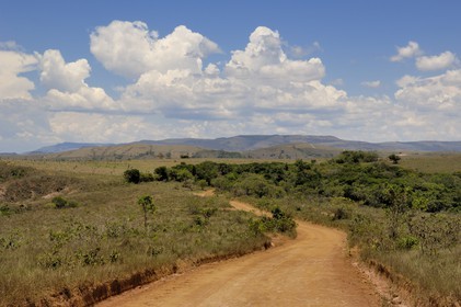Brésil, Etat du Minas Gerais, région de Carrancas au sud de Sao Joao del Rei, la piste de la Route de l'or (Estrada Real)