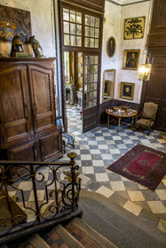 France, Ille-et-Vilaine (35), Côte d'Emeraude, Saint-Malo, malouinière de la Chipaudière construit l'armateur et corsaire François-Auguste Magon de la Lande au début du XVIIIème siècle, le grand escalier