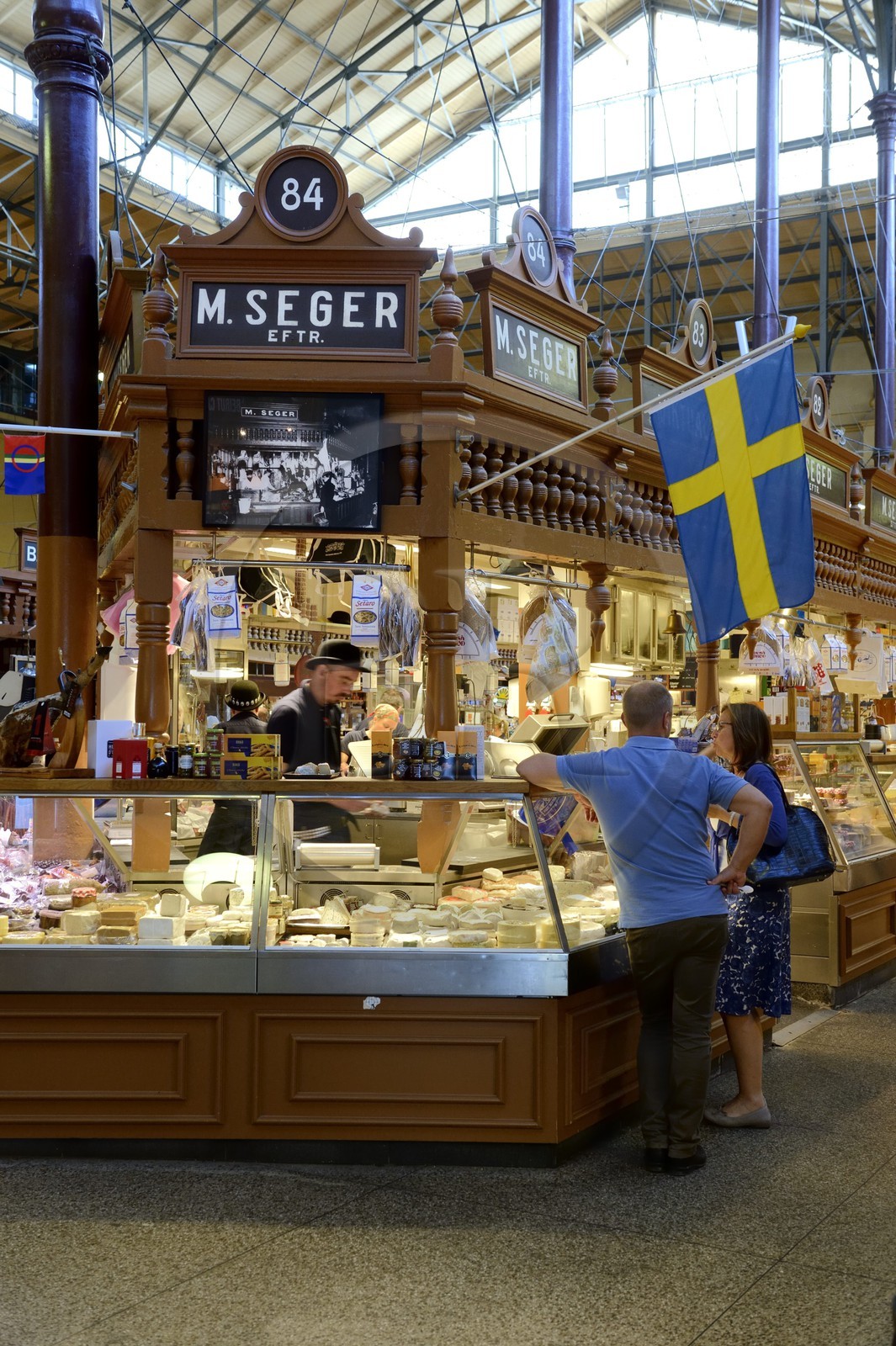 Suède, Stockholm, marché couvert de Östermalm (Saluhall)