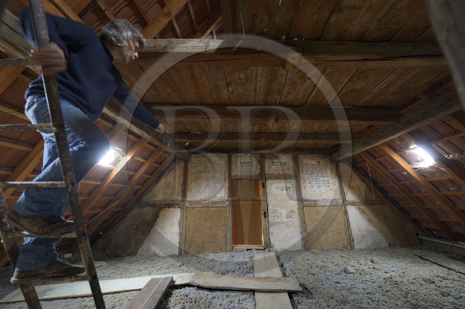 France, Bas-Rhin (67), Traenheim, le grenier synagogue, au XVIIIème siècle un petit oratoire inauguré en 1723 avait été aménagé discrètement dans une maison particulière