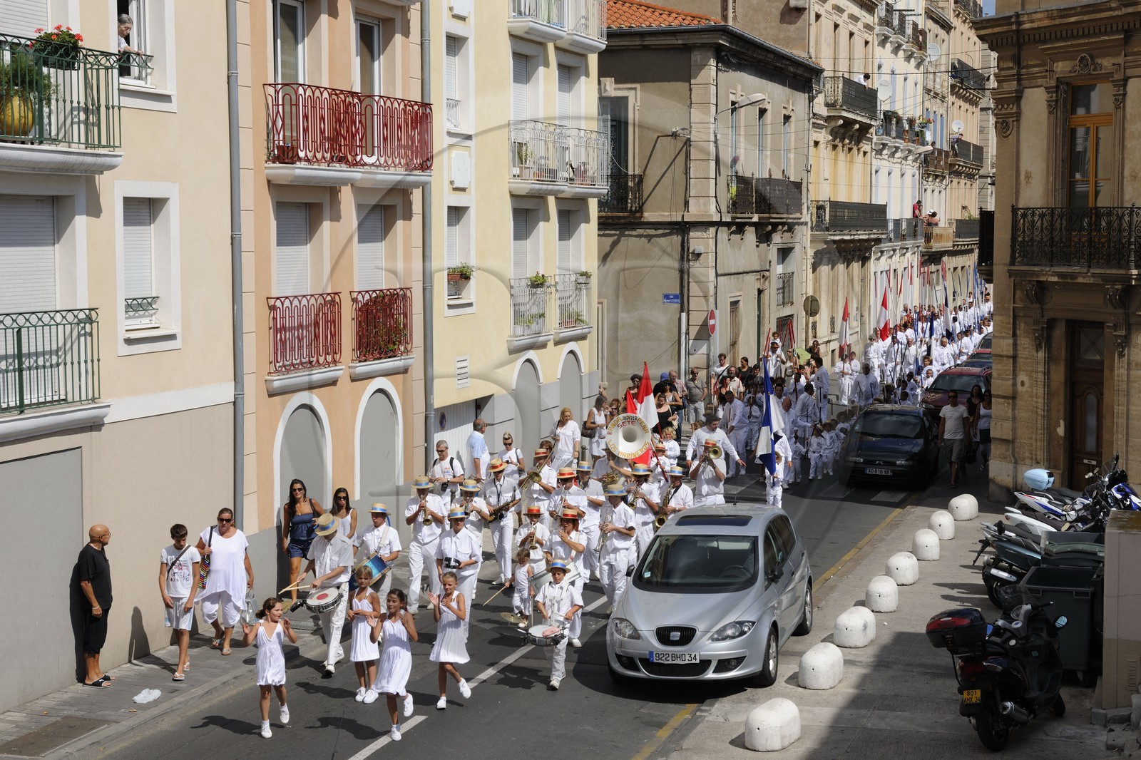 France, Hérault (34), Sète, fête de la Saint Louis, défilé des jouteurs