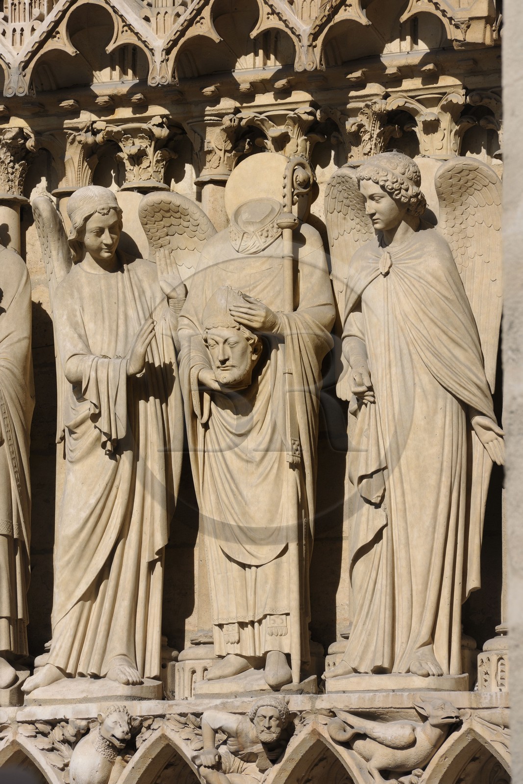 France, Paris (75), île de la Cité, la cathédrale Notre-Dame, portail de la Vierge, , Saint-Denis