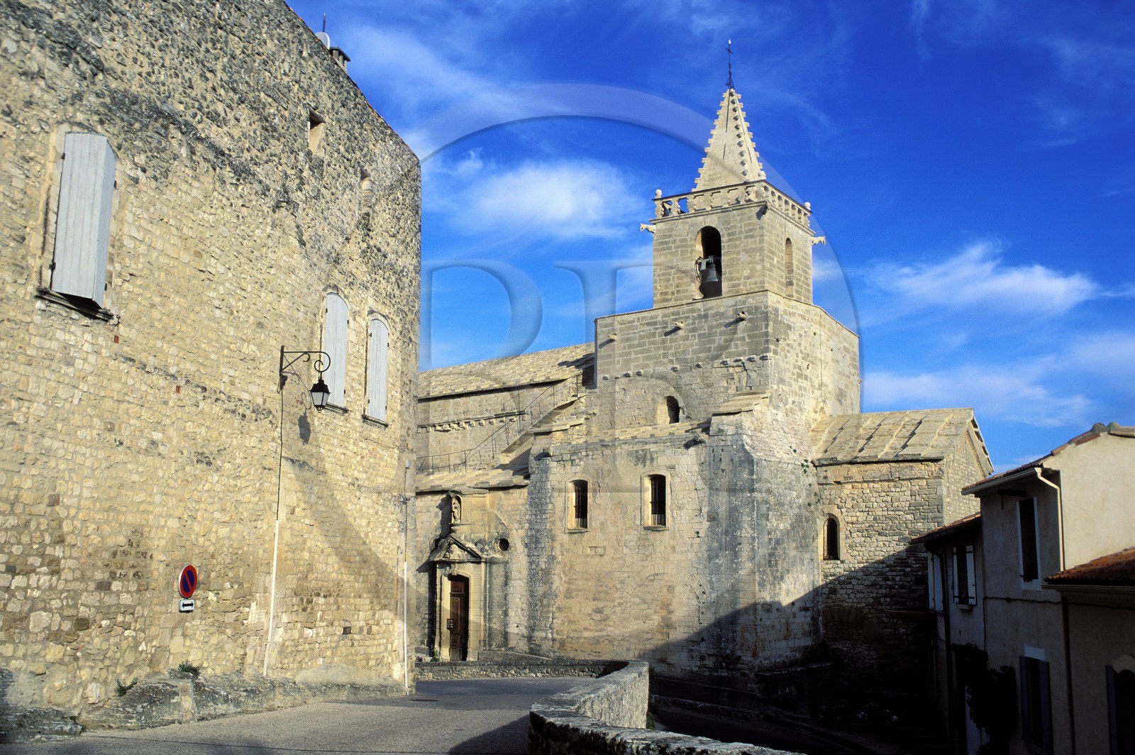France, Vaucluse, Venasque village, labelled Les Plus Beaux Villages de France (The Most Beautiful Villages of France), 6th century roman church