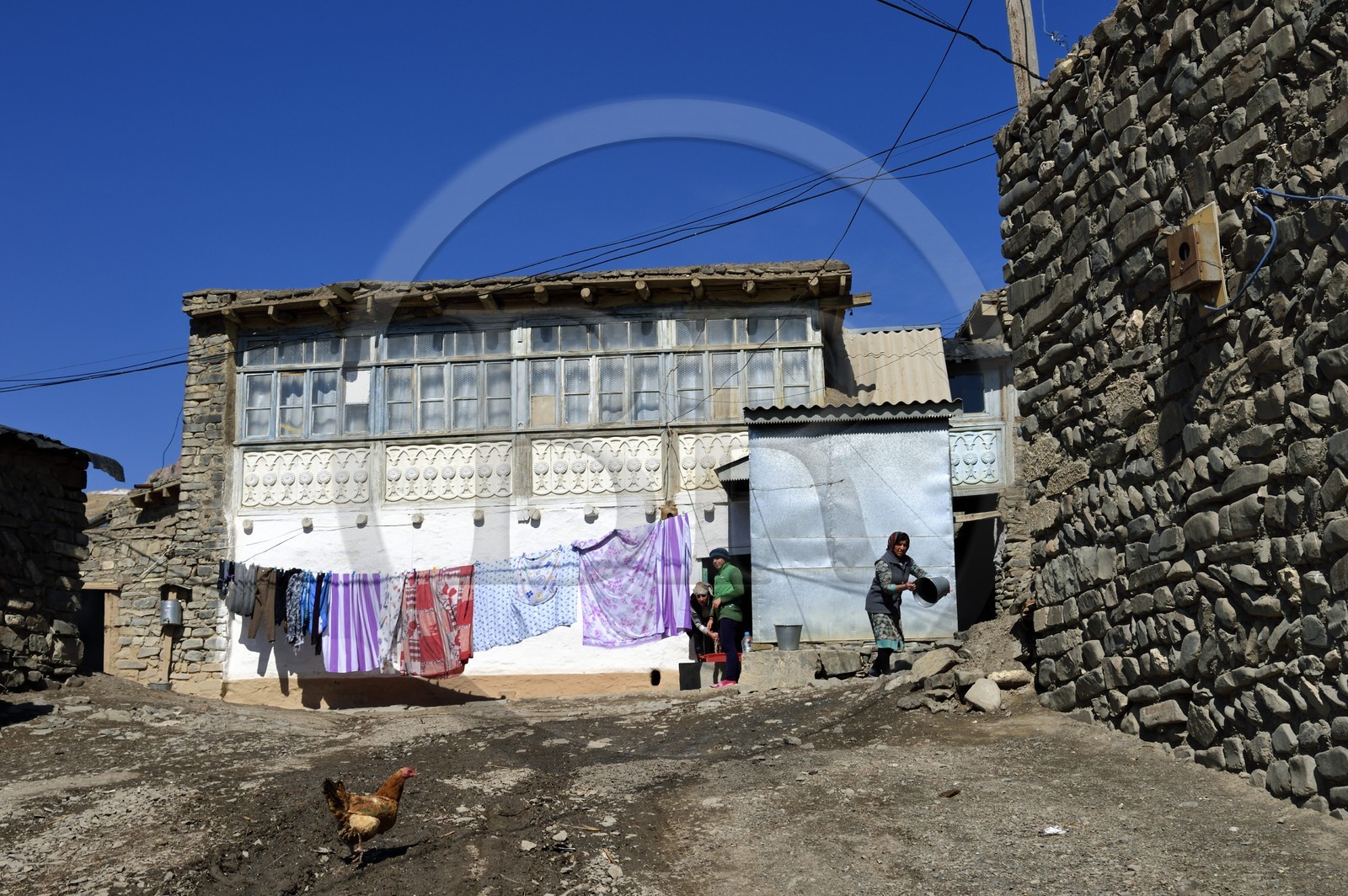 Azerbaïdjan, région de Quba (Guba), chaine de montagne du Grand Caucase, une maison du village de Khinalug  (Xinaliq)