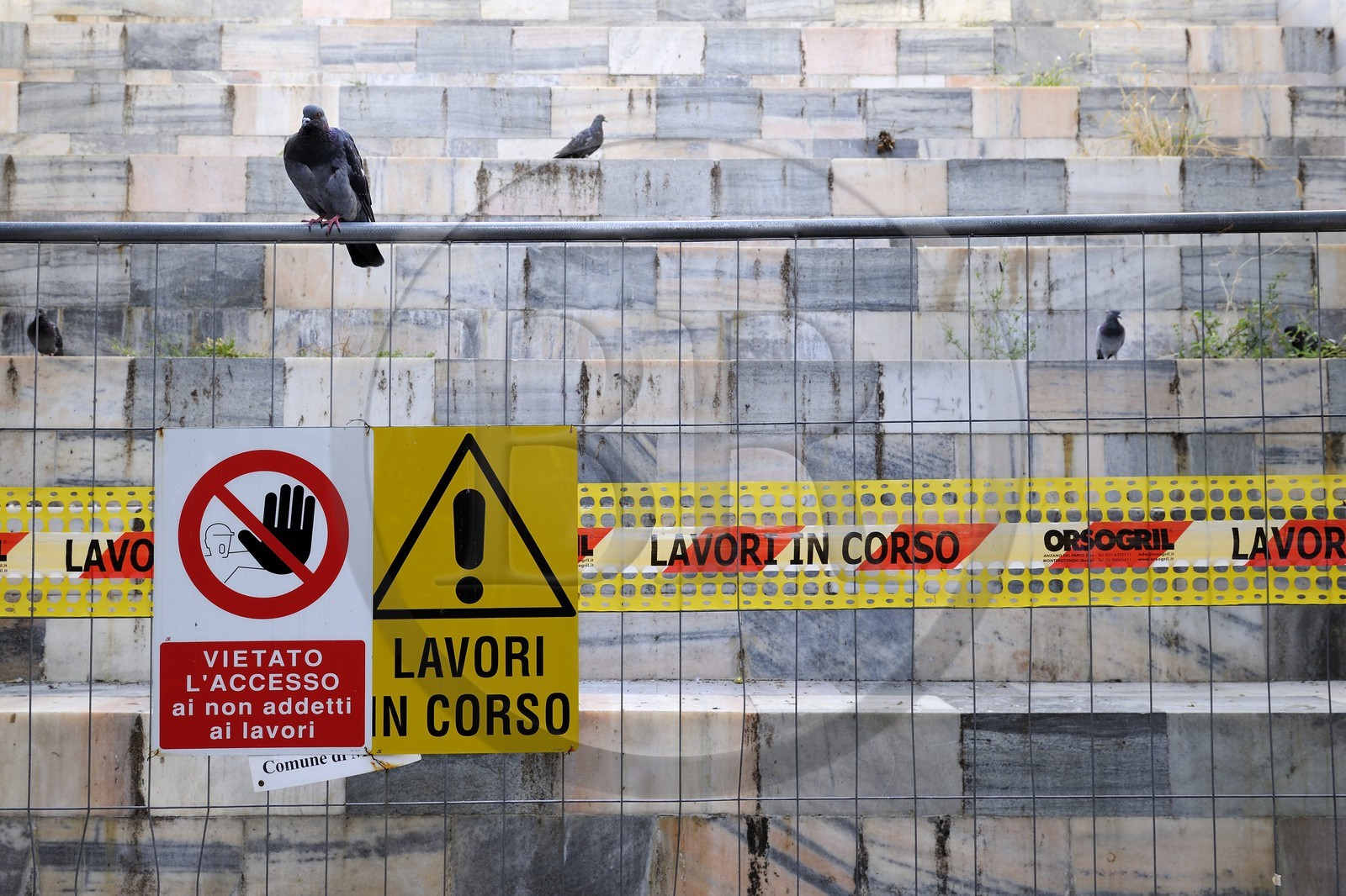 Italie, Lombardie, Milan, chantier sur via Croce Rossa