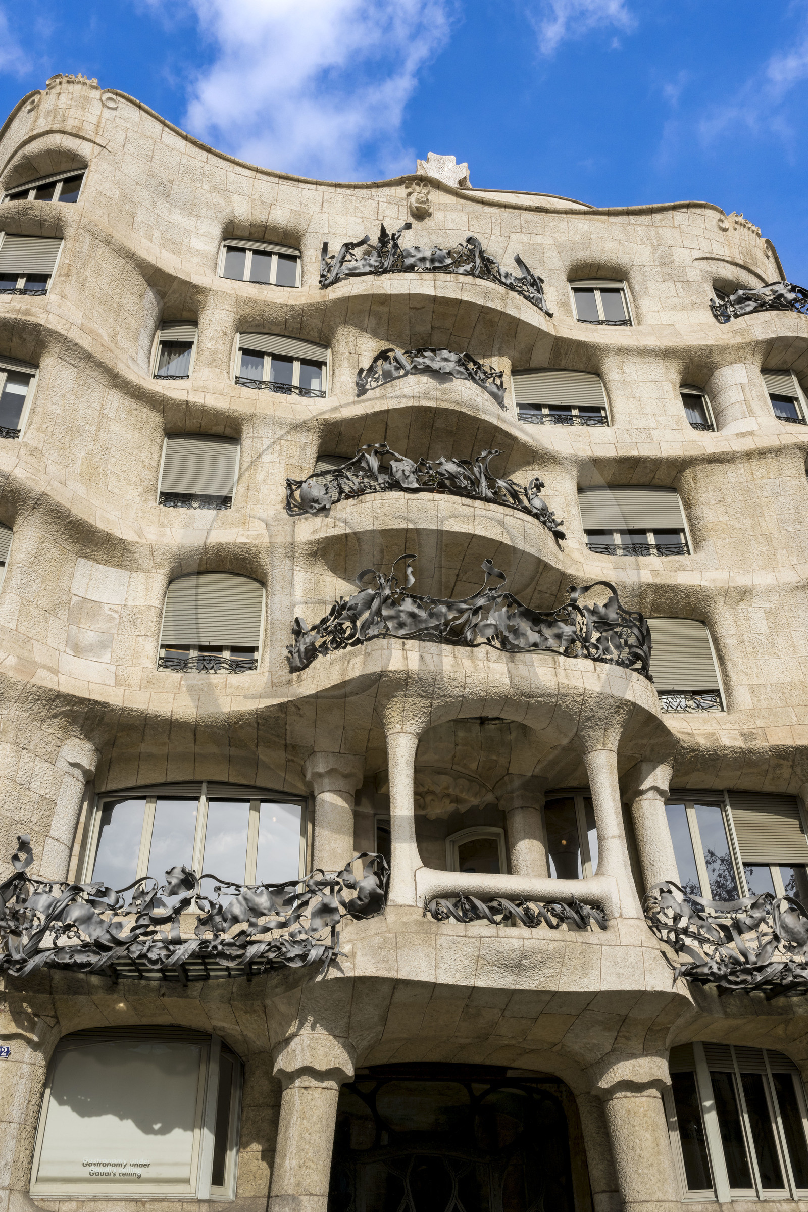 Spain, Catalonia, Barcelona, Eixample district, Passeig de Gracia, Pedrera or Casa Mila (1905-1910) by the Catalan modernist architect Antoni Gaudi, UNESCO World Heritage site