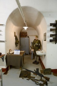 France, Moselle, Veckring, Maginot Line, Hackenberg Fortress, presentation of equipment and uniforms in the museum