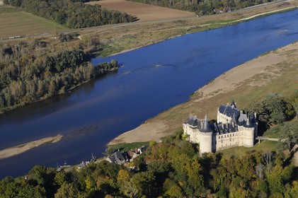 France, Loir et Cher, Loire Valley, listed as World Heritage by UNESCO, Chaumont sur Loire, the castle (aerial view)