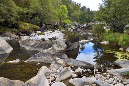 France, Lozère (48), Parc naturel régional de l'Aubrac, Saint-Juéry, les gorges de la rivière Bès