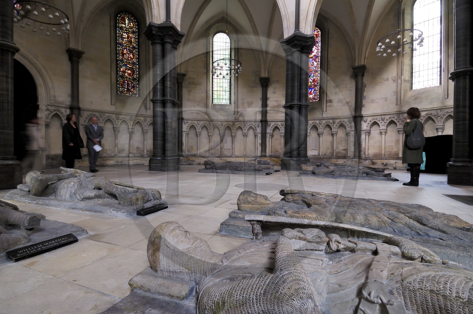 United Kingdom, England, London, Temple Church, recumbent figures of 9 knights of the Templar order inside the rotunda