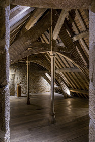 France, Cotes d'Armor, Ploezal, Roche-Jagu castle built in the 15th century, original framework dating from construction