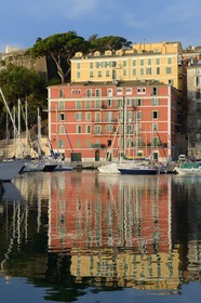 France, Haute Corse, Bastia, buildings on the traditional port quay Albert Gillio