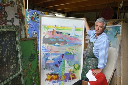 France, Finistère (29), Prat-Ar-Coum, atelier de l'artiste peintre Loic Madec