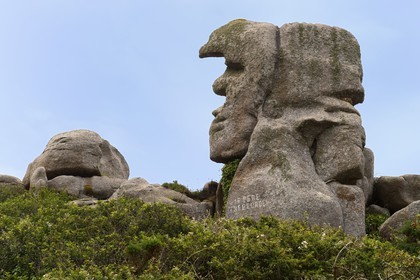 France, Cotes-d'Armor, Cote de Granit Rose (the Pink Granite coast), Trebeurden, the Pere Trebeurden rock