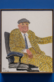 France, Paris, Bois de Boulogne, the Louis Vuitton Foundation by architect Frank Gehry, David Hockney exhibition 25, Self Portrait, 10th December 2021