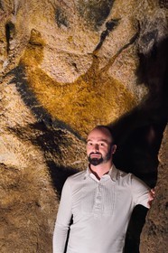 France, Dordogne, Perigord Noir, Vezere Valley, Montignac sur Vezere, Lascaux II caves, reconstitution of the prehistoric site and decorated cave listed as World Heritage by UNESCO, the centre international d'art pariétal de Lascaux operations director Guillaume Colombo