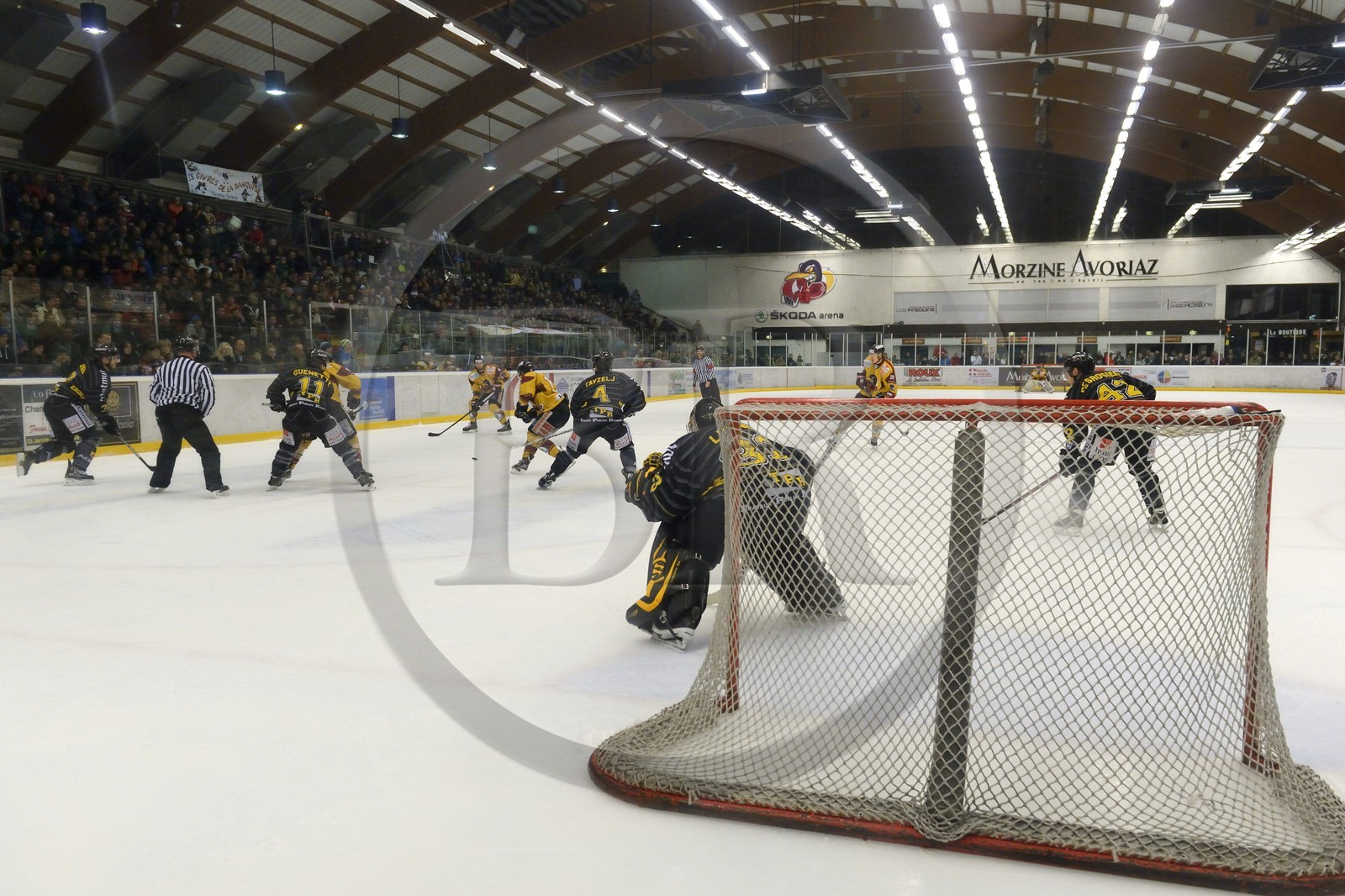 France, Haute-Savoie (74), Morzine, match de hockey sur glace du Hockey Club Morzine-Avoriaz appelé les Pingouins