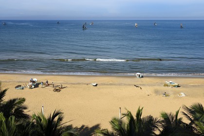 Sri Lanka, Province de l'Ouest, Negombo, peche traditionnelle sur des catamarans