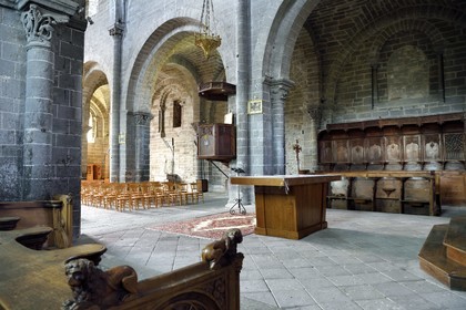 France, Haute Loire, Chanteuges, 12th century Benedictine abbey, the abbey church