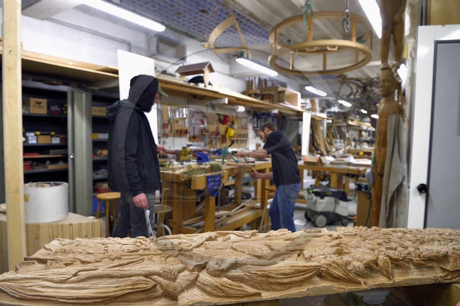 France, Paris (75), quartier de Saint-Germain-des-Prés, Ecole nationale supérieure des Beaux-Arts, l'atelier bois