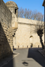 France, Gard, Aigues-Mortes, watchtower on the ramparts of the former Governor's house