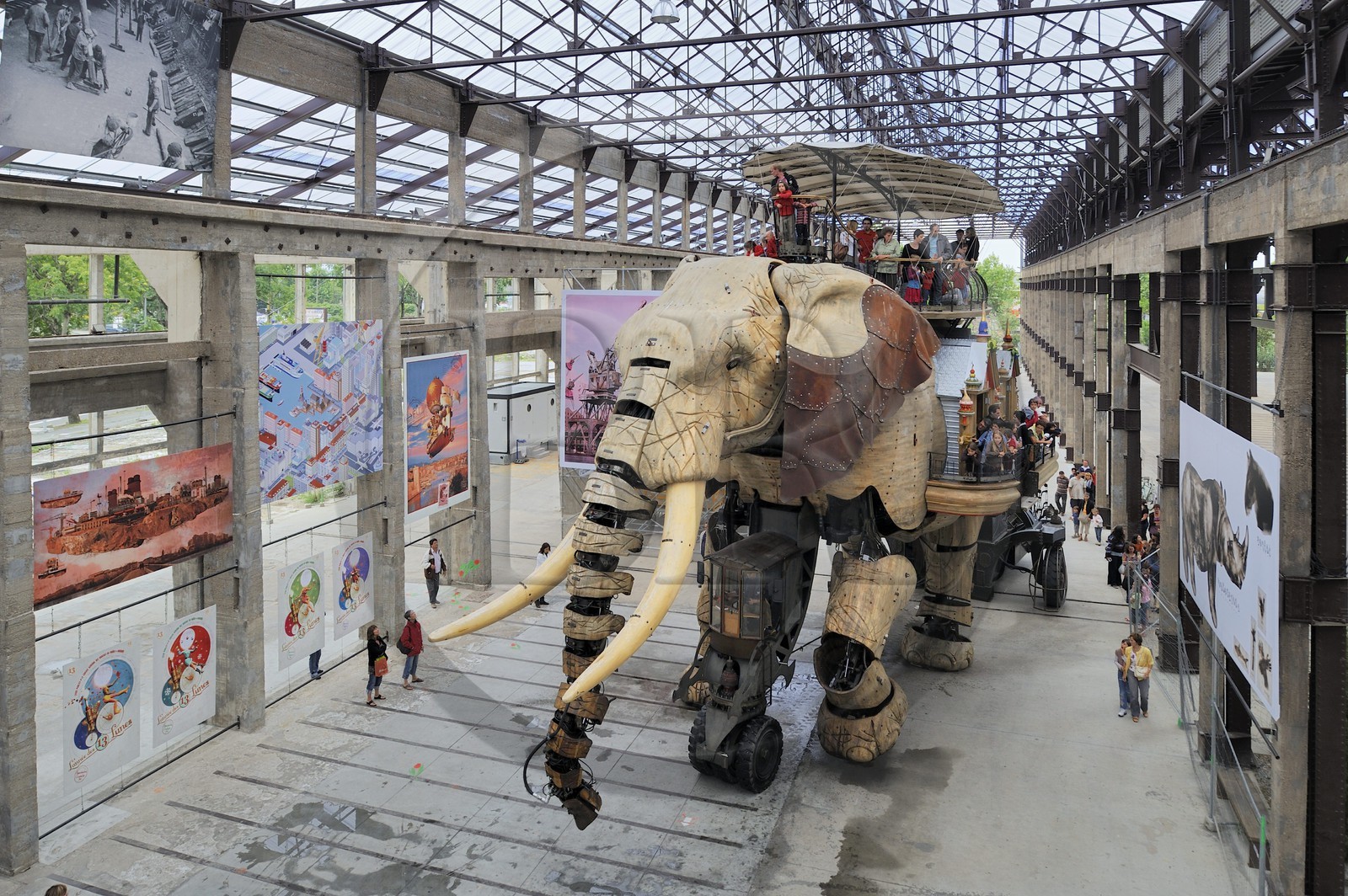 France, Loire-Atlantique (44), Nantes, l'Ile de Nantes, les hangars des anciens chantiers navals, les Machines de l'Ile, l'éléphant, automate