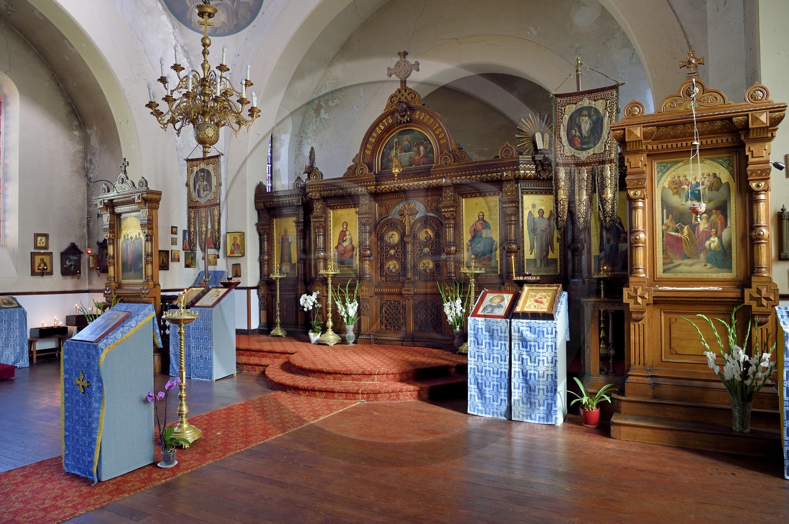 France, Pyrénées-Atlantiques (64), Pays-Basque, Biarritz, l'église orthodoxe de la Protection de la Mère de Dieu et de Saint Alexandre de la Néva construite en 1892 sur le domaine impérial