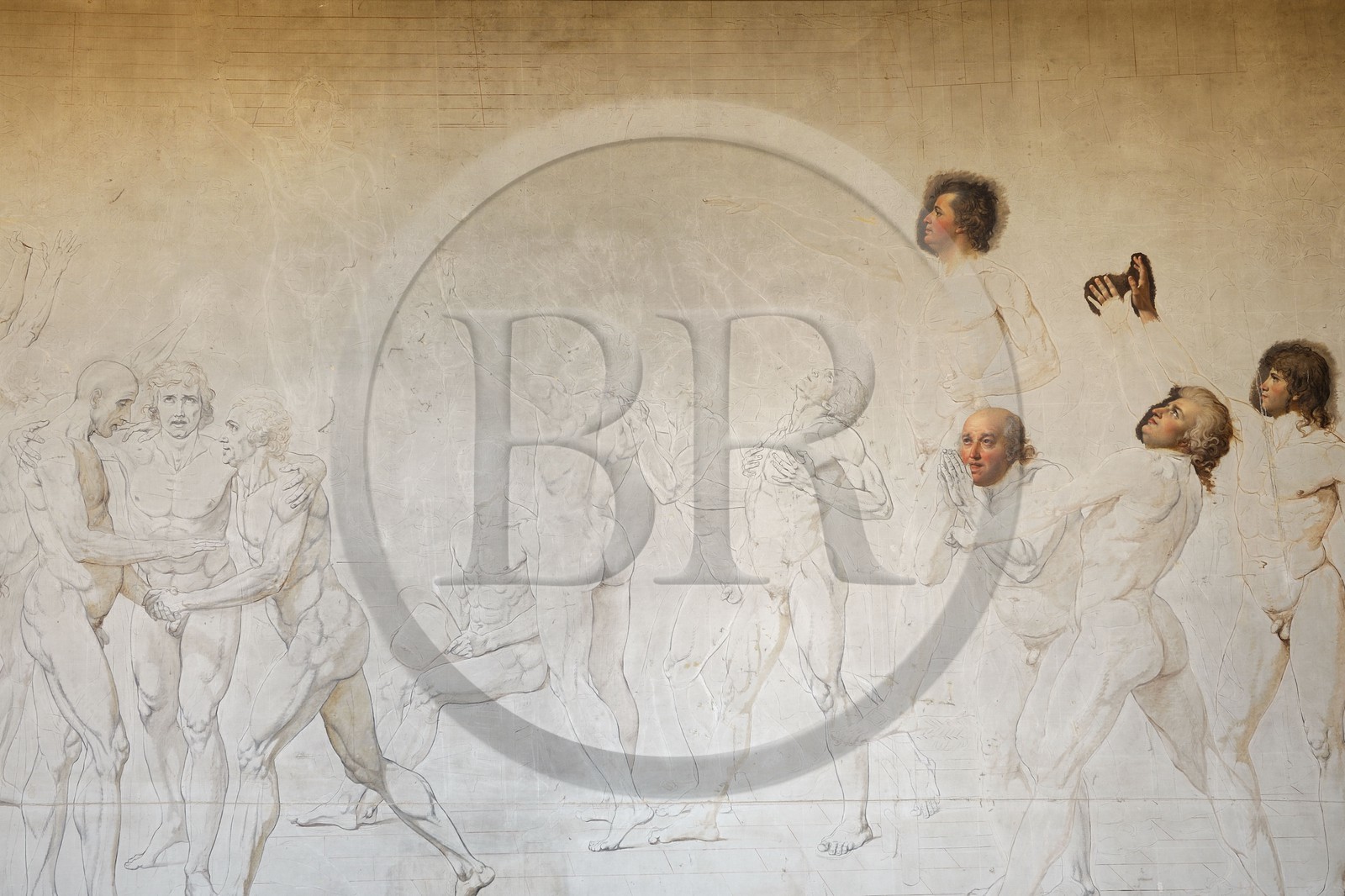 France, Yvelines (78), château de Versailles, classé Patrimoine Mondial de l'UNESCO, esquisse du Serment du Jeu de Paume par Jacques-Louis David