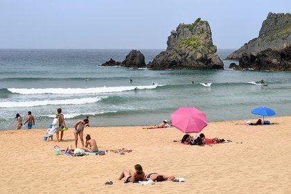 Espagne, Pays basque espagnol, Biscaye, région de Gernika-Lumo, Réserve de biosphère d'Urdaibai, Ibarrangelu,  plage de Laga